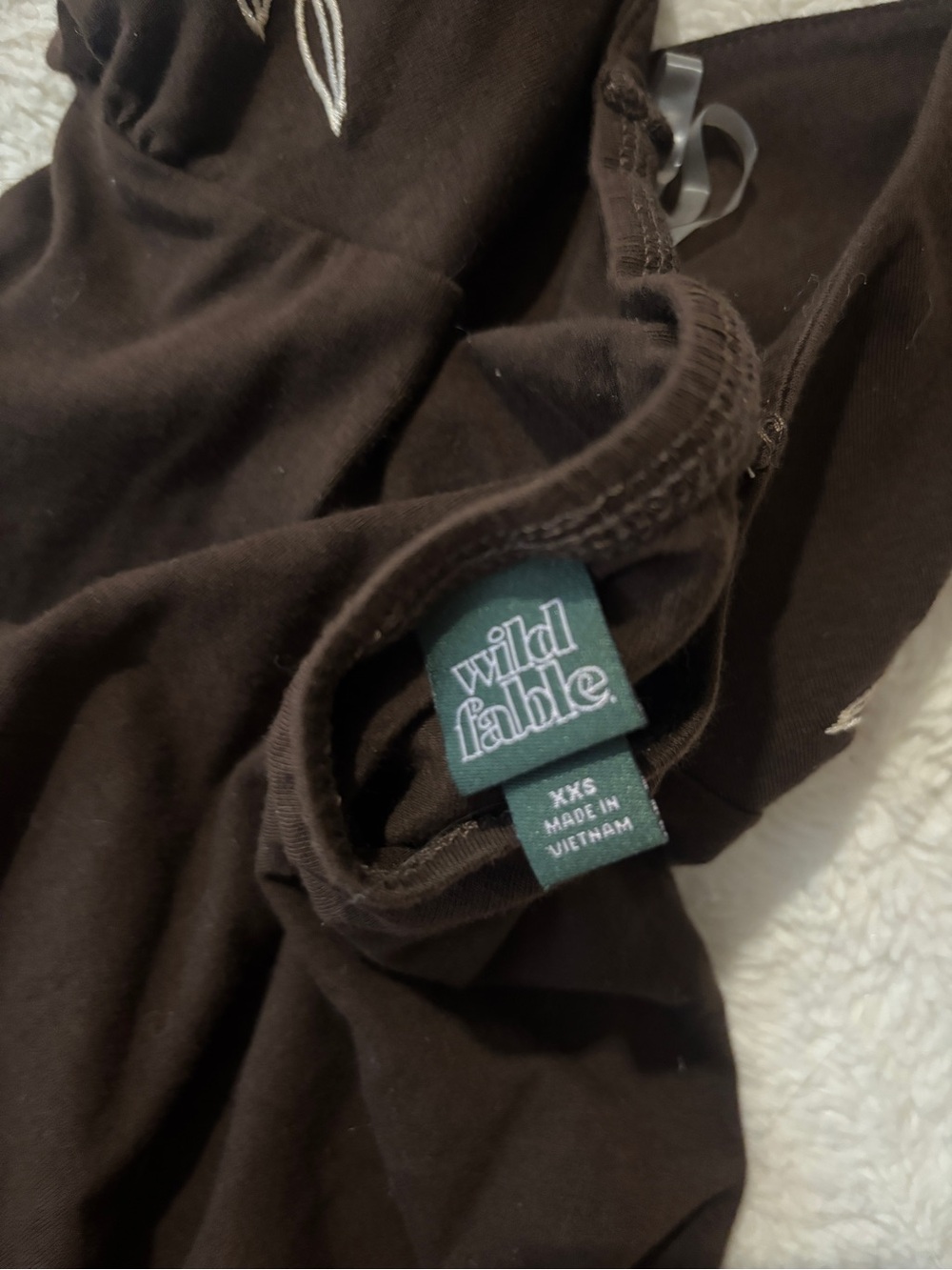 wild fable Brown Halter Mini Dress with White Floral Embroidery - Picture 4 of 4